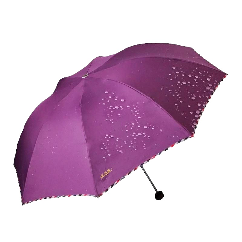 天堂 307E碰击布格子布包边三折商务伞晴雨伞