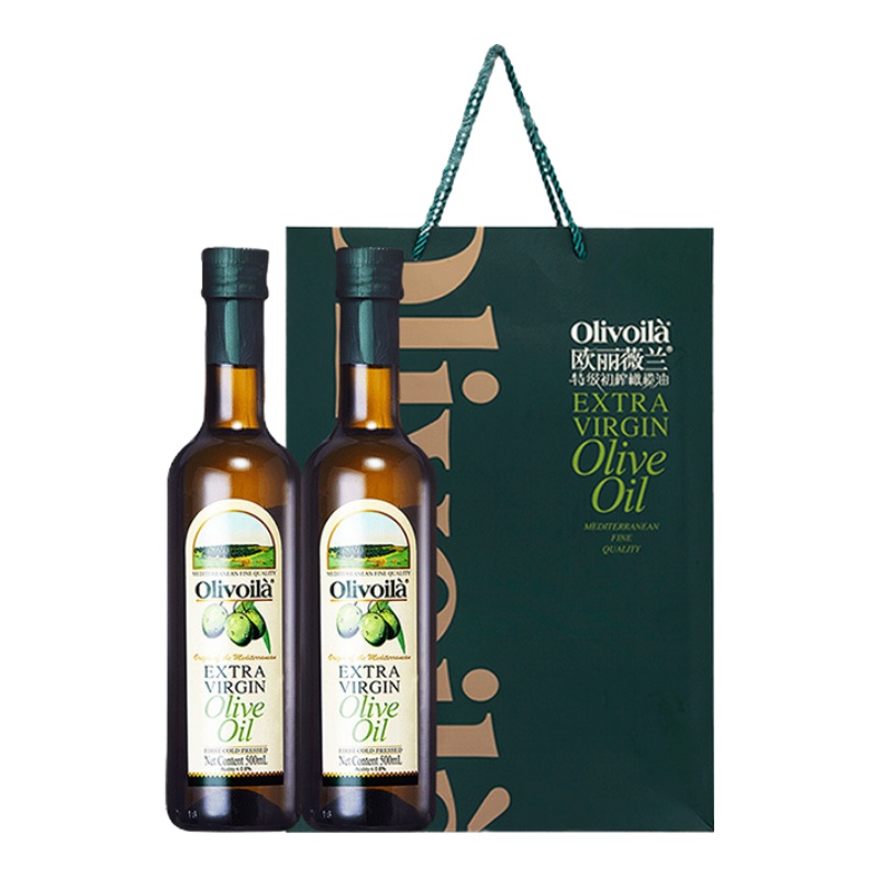 欧丽薇兰 特级初榨橄榄油500ml*2瓶礼盒装食用油送礼