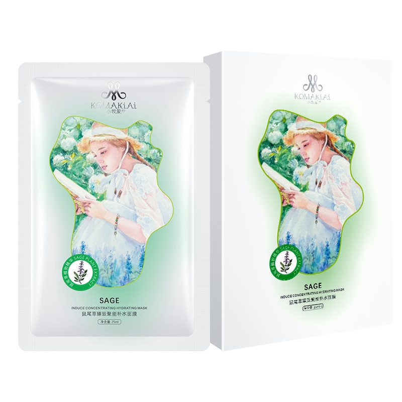 小牧爱(komakiai)能量补水面膜鼠尾草籽提取鲜花精油补水保湿提亮肤色改善暗黄植物补水面膜