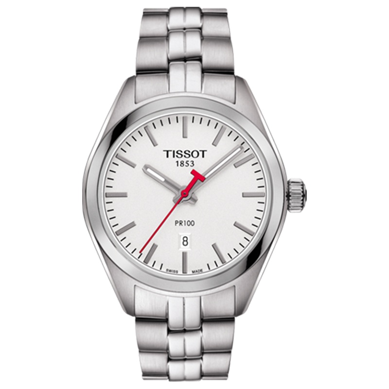 天梭(TISSOT)瑞士手表 PR100系列 钢带女士石英表T101.210.11.031.00礼物