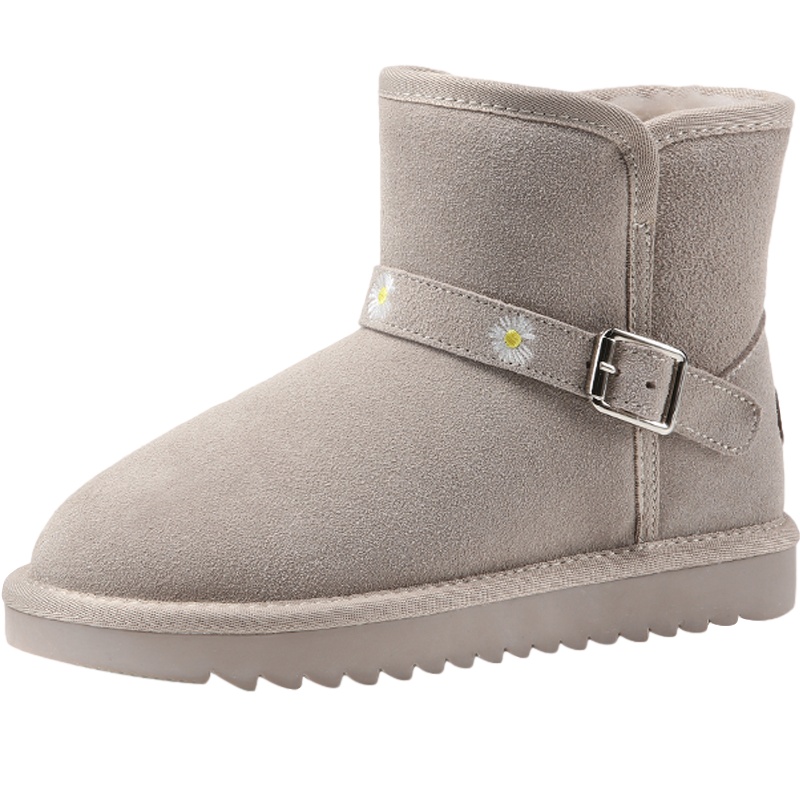 公猴雪地靴女真皮2020年新款加绒加厚短筒棉鞋冬季保暖短靴面包鞋