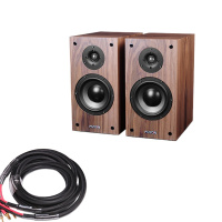 派扬 四号2.0 hifi高保真发烧级6.5木质家用书架音响 HiFi4s 套餐一(胡桃色 含2.5米音频线*2 )
