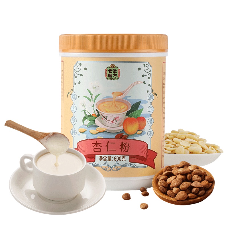 老金磨方 纯杏仁粉500g冲泡 五谷杂粮粉营养代餐粉烘焙原料可搭红豆薏米粉