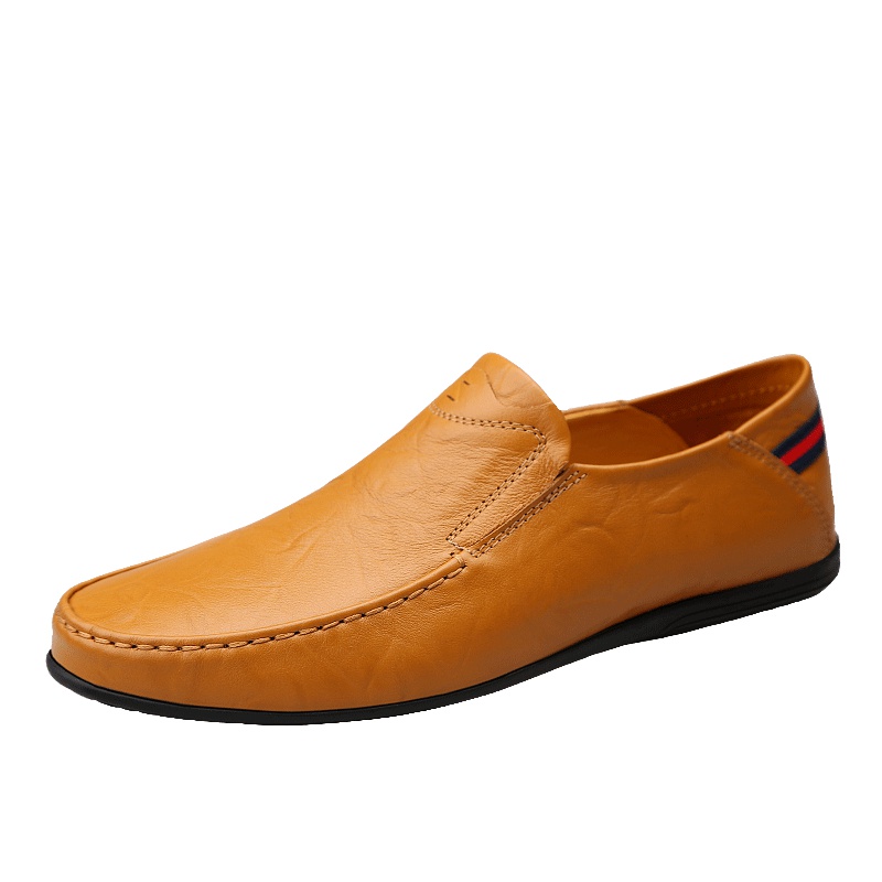 公牛世家(G.N.Shi Jia)男士真皮休闲鞋商务鞋透气低帮套脚豆豆鞋男鞋GN8222