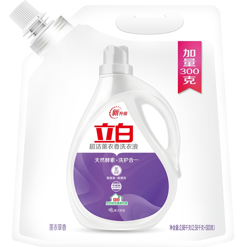 立白超洁薰衣香洗衣液2.58千克 每袋加量300克特惠装