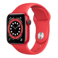 Apple Watch Series 6 44毫米 蜂窝版 红色铝金属表壳 红色运动表带 智能手表