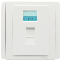 施耐德电气（Schneider Electric）开关插座 单联电话插座 墙壁弱电电话面板 E3000都会白
