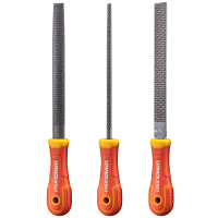 3件套木锉打磨工具木工圆锉搓刀扁锉平锉三角半圆挫刀