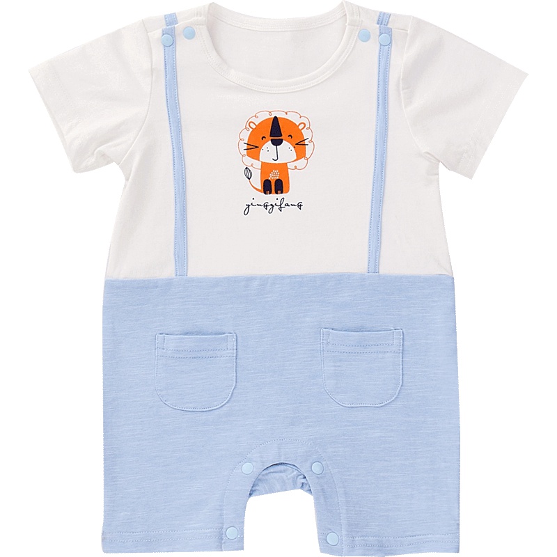 婴姿坊夏装男宝婴幼新生儿连体衣爬服