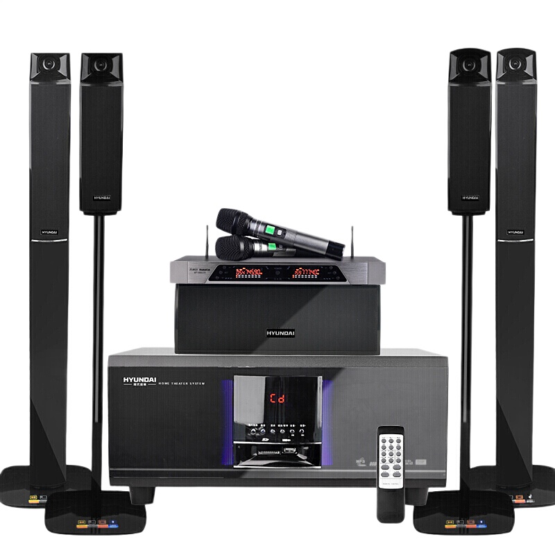 现代HYUNDAI 家庭影院音响组合 KTV套装模拟5.1音响设备客厅电视卡拉OK音响 H5家庭影院+万利达BT88U段