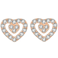 金一18K金新款玫瑰金立方氧化锆女士K金耳钉送女友 (定价)CEF006 AU750