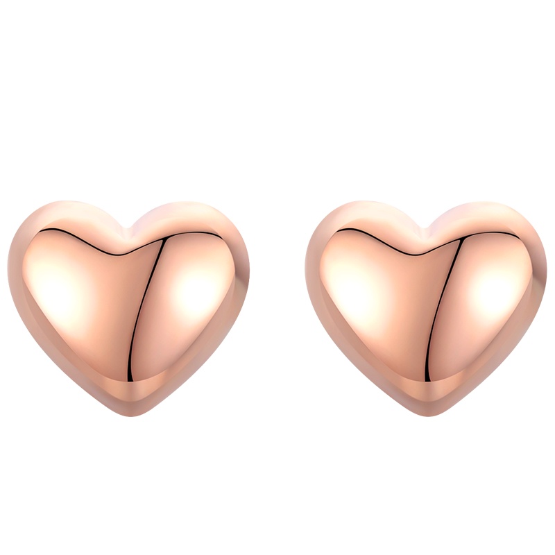 佰色传情18k金耳饰爱心养耳棒耳钉迷你款简约百搭送女友送闺蜜生日情人节礼物