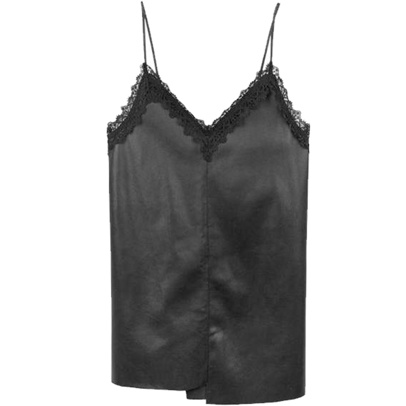 拉夏贝尔吊带连衣裙女秋冬装新款V领蕾丝韩版不规则显瘦短裙子1T000466