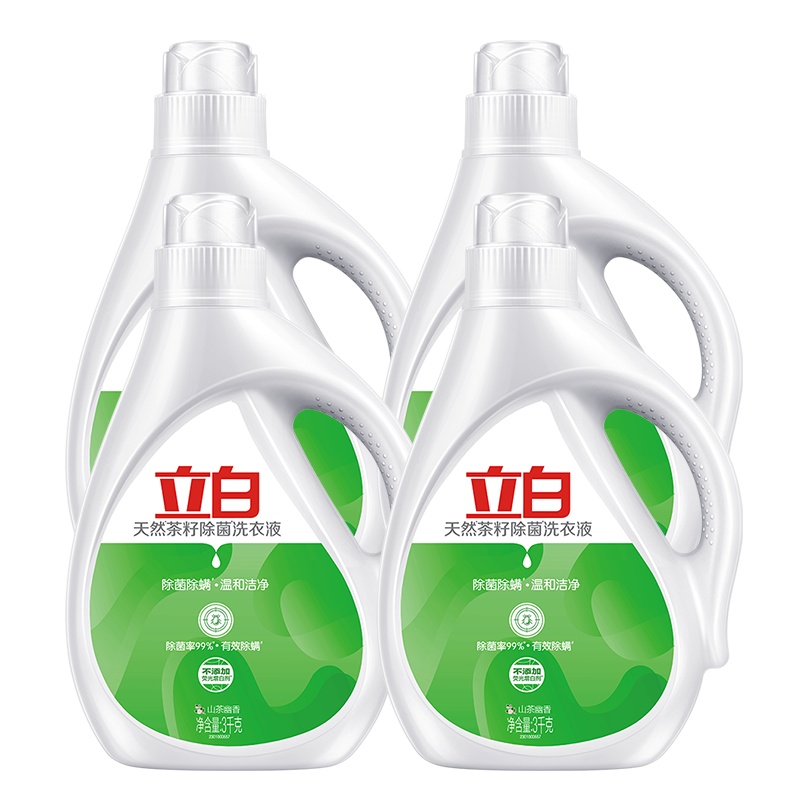[效期商品2022.10月到期]立白天然茶籽除菌洗衣液 3千克×4瓶/箱