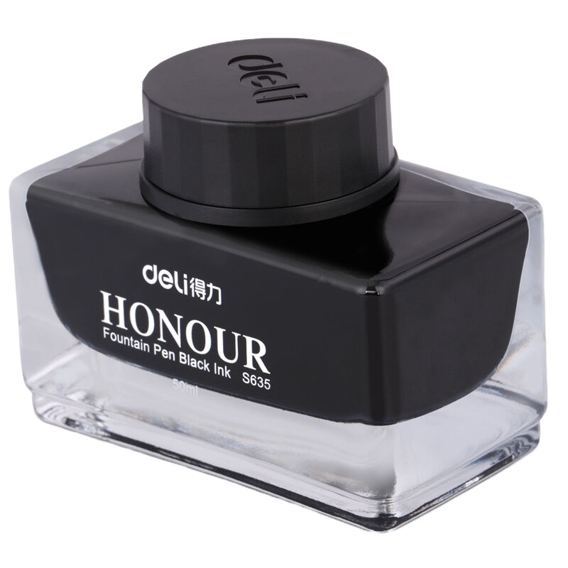 得力 （deli）S635 非碳素墨水 钢笔墨水 无碳不堵笔 黑色