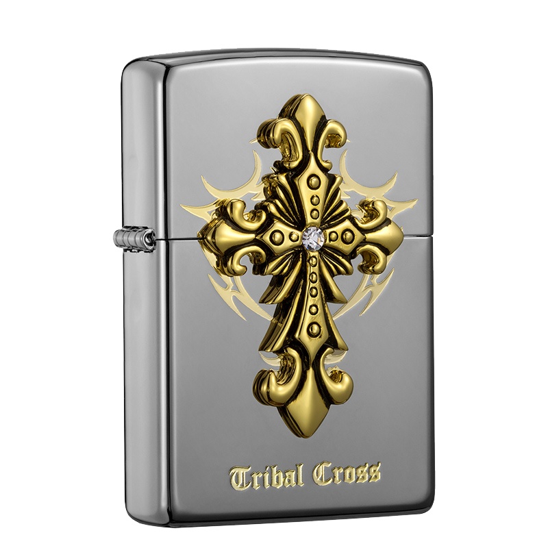 美国ZIPPO打火机 芝宝 白色部落 黑冰填充徽章ZBT-1-34a 煤油防风火机