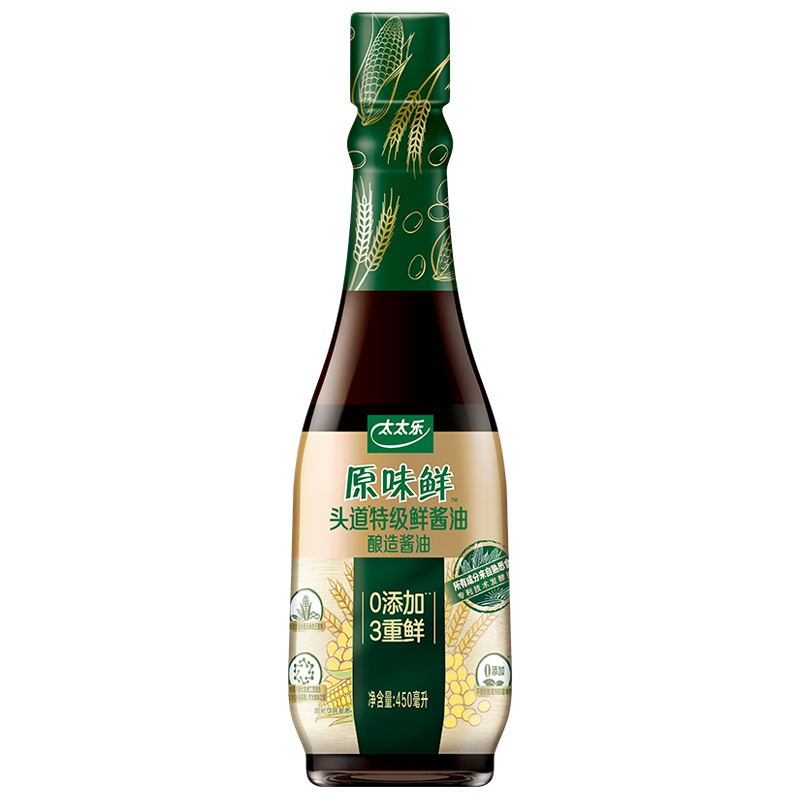 [刘诗诗代言]太太乐原味鲜头道特级鲜酱油450ml点食成鲜配好食材点滴美味醇鲜入口