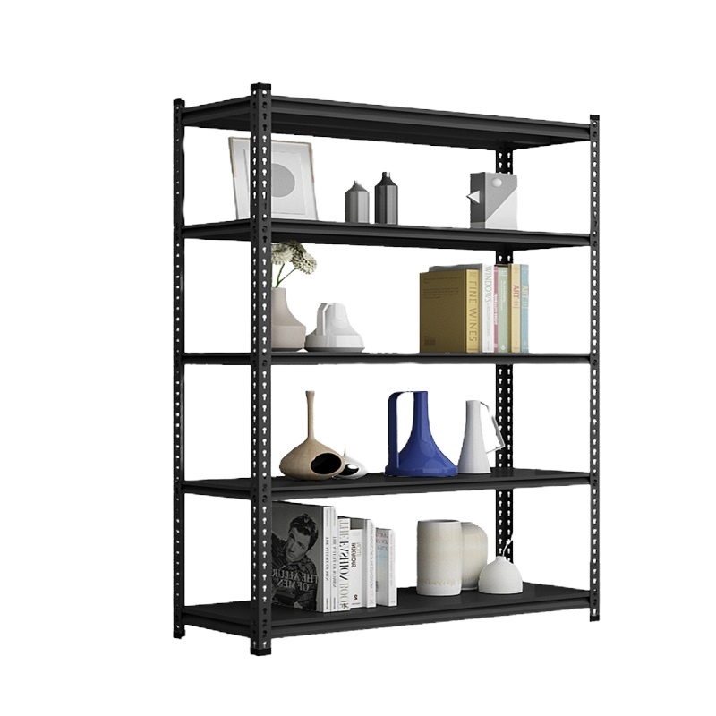 洛伊丽 仓储货架展示阳台家用角钢置物架多层落地黑白色超市仓库储物架子支持定制(颜色需备注)