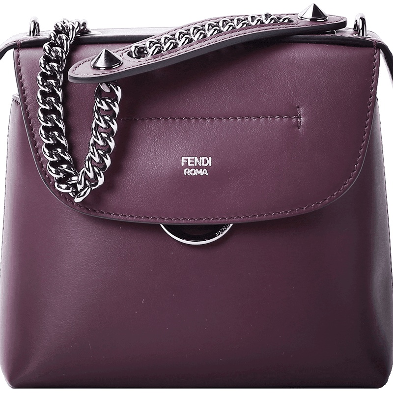 FENDI/芬迪 女包BACK TO SCHOOL迷你圆环磁扣拎斜挎双肩背包 8BZ041 19x17x9CM