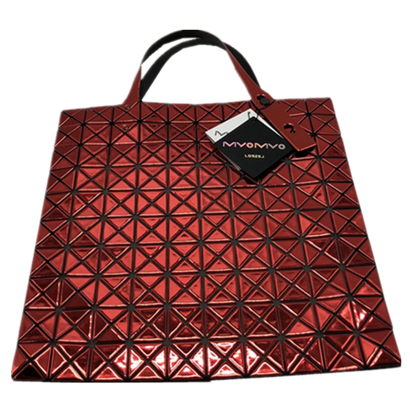 菱格三宅世家(MVO MVO LGSZSJ)几何菱格折叠单肩手提包十格镜面女包