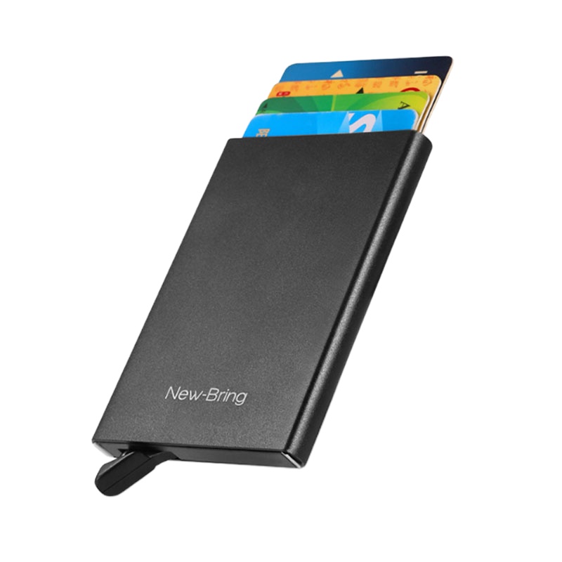 牛兵 潮牌金属钱夹超薄自动弹出式卡包男女卡夹防消磁盗刷卡套3个起售