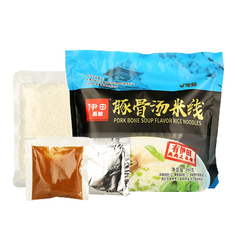 伊田面馆 米线 豚骨汤味米粉米线 速食方便食品464g*3袋