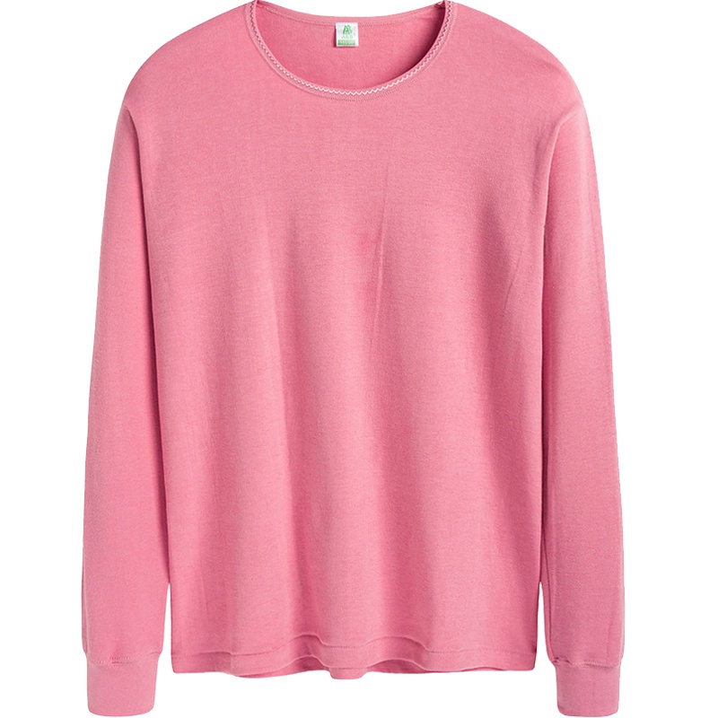 A&Bab内衣女士保暖内衣上衣单件薄款纯棉圆领内穿贴身棉毛衫