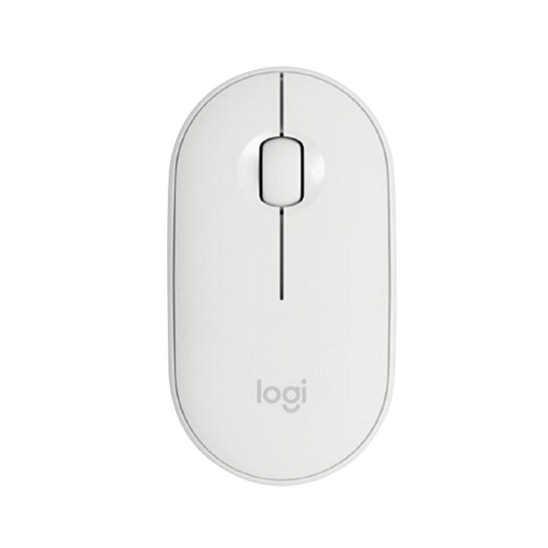 罗技 (Logitech) Pebble鹅卵石轻薄型无线蓝牙静音鼠标光电蓝牙台式机笔记本电脑家用商务办公苹果MAC 白色