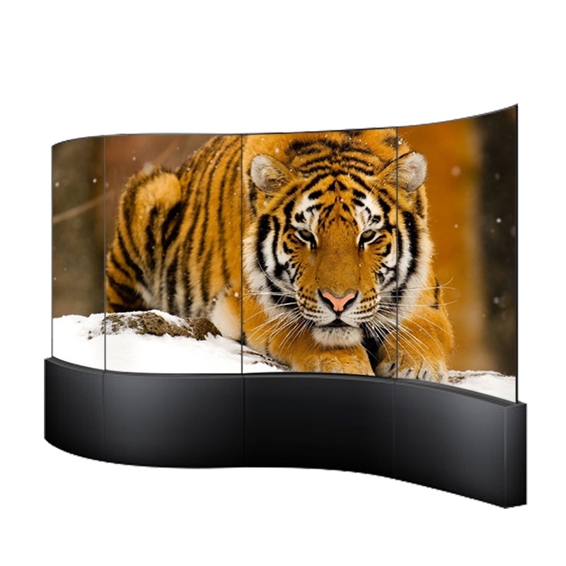 55寸 OLED液晶曲面拼接屏高清显示器柔性超薄壁纸屏展厅弧形电视墙