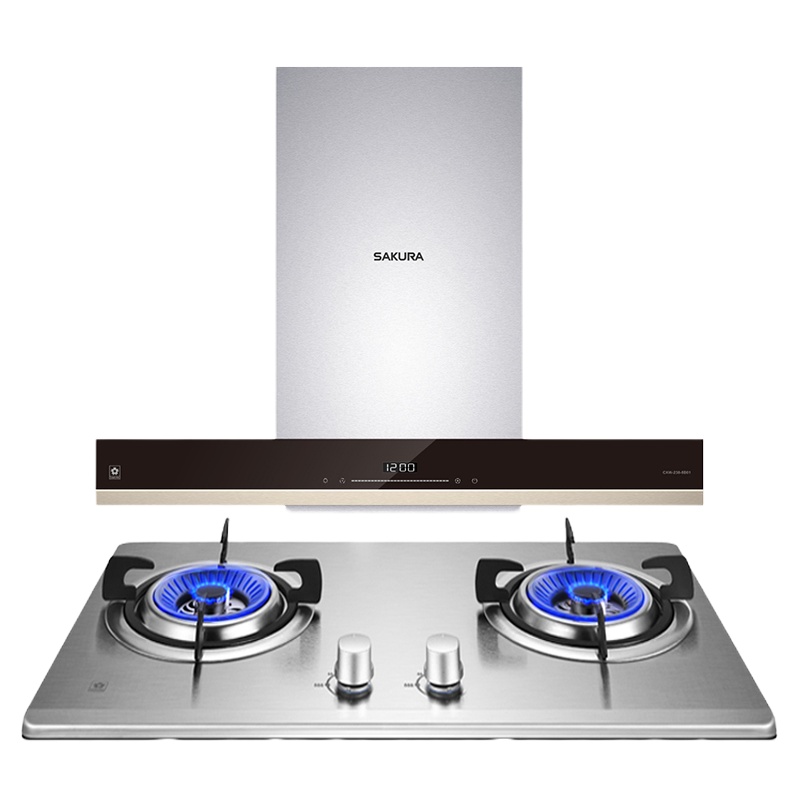 樱花(SAKURA)烟灶套餐 欧式顶吸油烟机燃气双灶具家用厨电烟灶套装8B01+BDG01天然气