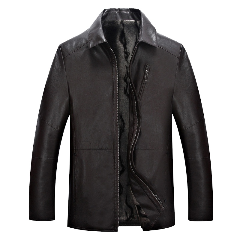 雅鹿男装秋冬新款男士翻领时尚皮衣男商务休闲上衣YL-1815