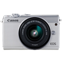 佳能( Canon) EOS M100微单相机数码 相机微单套机白色(15-45微单镜头镜头)