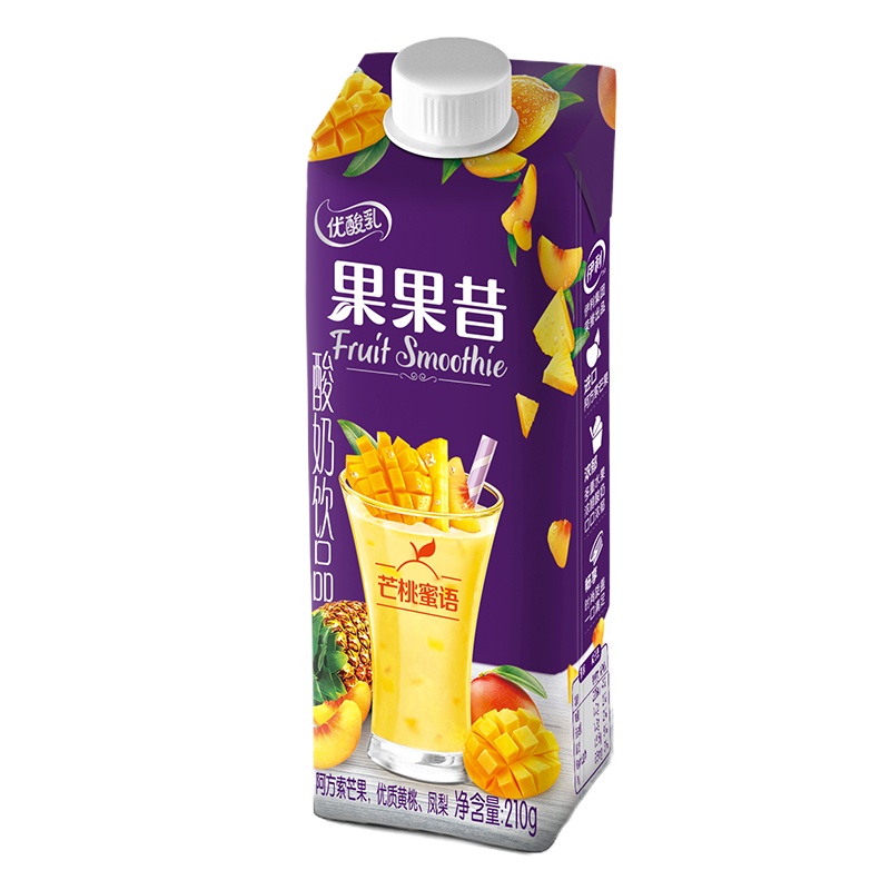伊利 优酸乳 果果昔 芒桃蜜语味 210g*12