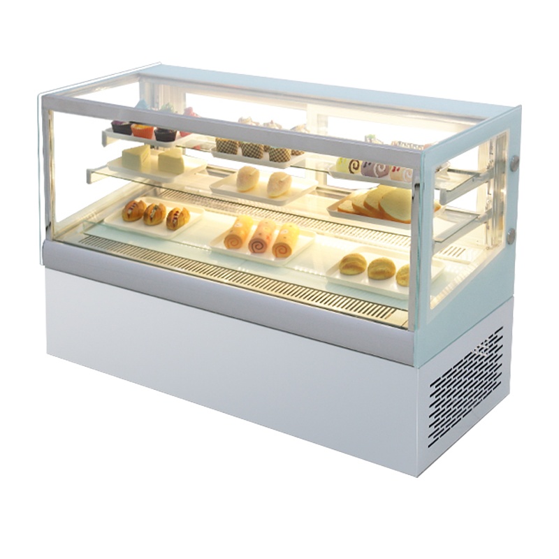 乐创（lecon） 蛋糕柜冷藏柜展示柜玻璃商用 立式西点慕斯甜品保鲜柜 0.9米白色台式加高直角后开门