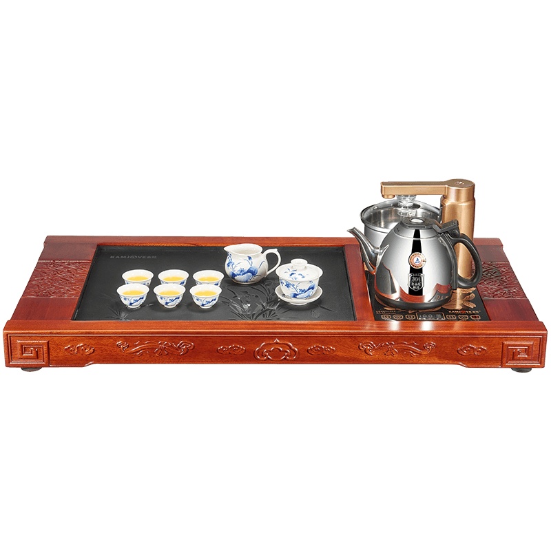 金灶K-552古花木乌金石茶盘 智能茶具套装 自动上水整套茶具 茶台功夫茶具 茶盘茶托