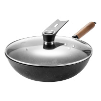 美厨(maxcook)不粘炒锅 精铁带盖带木铲32cm 燃气炉电磁炉通MCC606