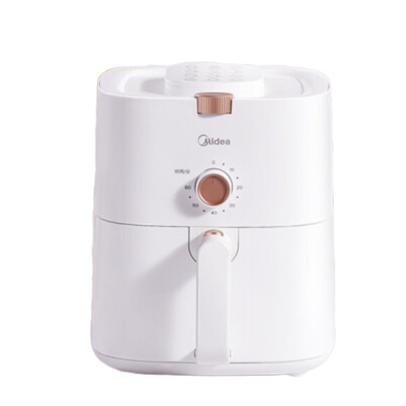 美的(Midea)空气炸锅 家用4L大容量 双旋钮无油电炸锅 定时温控薯条炸鸡空炸锅 极地白 KZ40X4-109