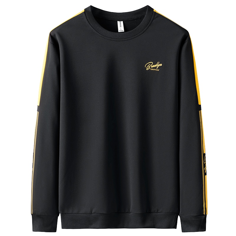 三弦(LA CORDE)男士长袖t恤2019新款春秋季圆领宽松卫衣男装潮牌上衣服韩版秋衣(LA-MYW015)