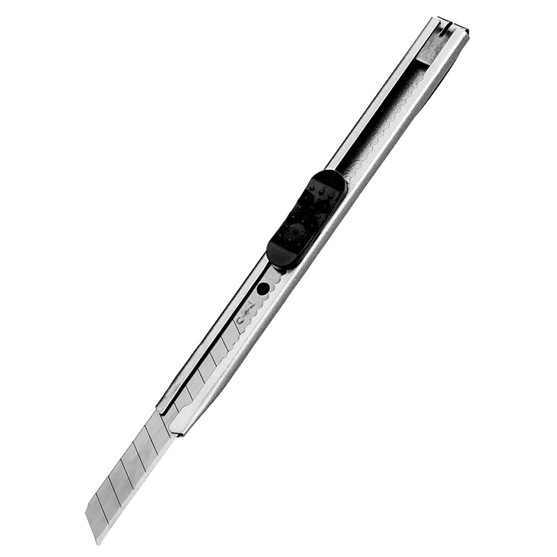 得力(deli)小号金属外壳 办公家用美工刀/裁纸刀 办公用品 2053