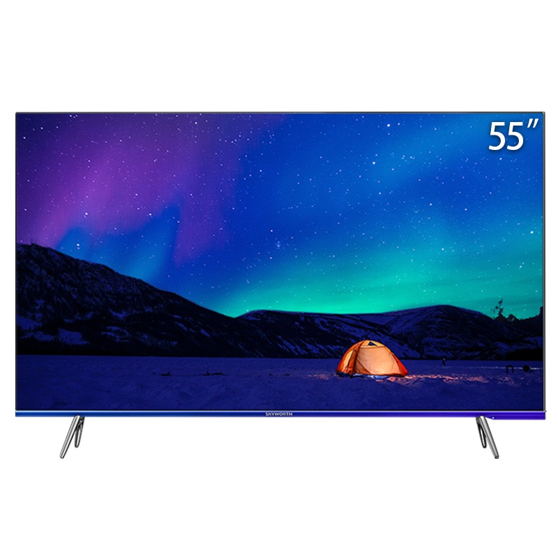 创维(SKYWORTH)55H20 55英寸 全面屏防蓝光 4K超高清智能液晶平板电视机 极光幻彩系列