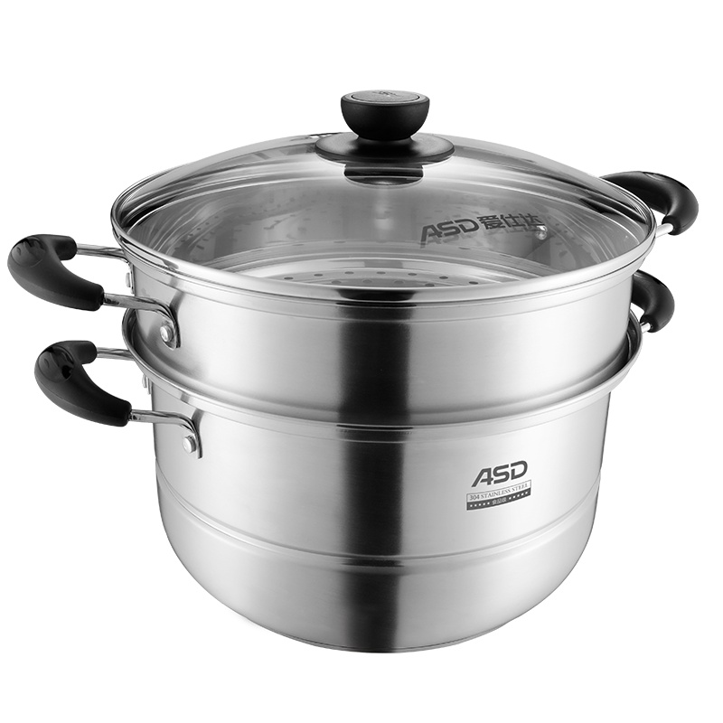 爱仕达蒸锅家用不锈钢锅燃气电磁炉锅烹饪锅具ZS28C1Q