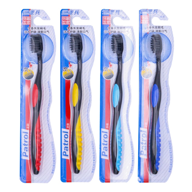 巡逻兵牙刷含备长炭刷毛异型孔植毛4支装
