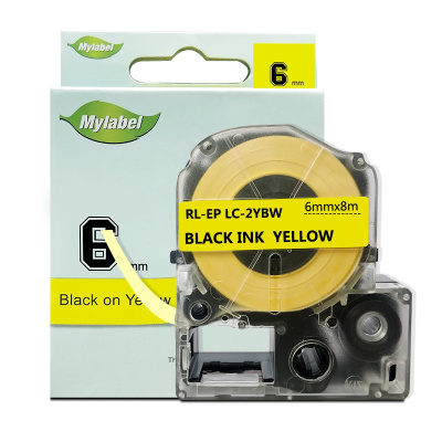 艾洁 6mm黄底黑字标签色带 适用爱普生EPSON LW400;LW700;LW600P;LW1000P;LWZ900