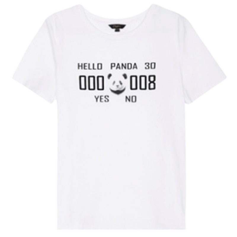 【专柜同款】拉夏贝尔纯棉修身小众学生印花字母休闲百搭少女短袖T恤2020新款潮打底衫30092706