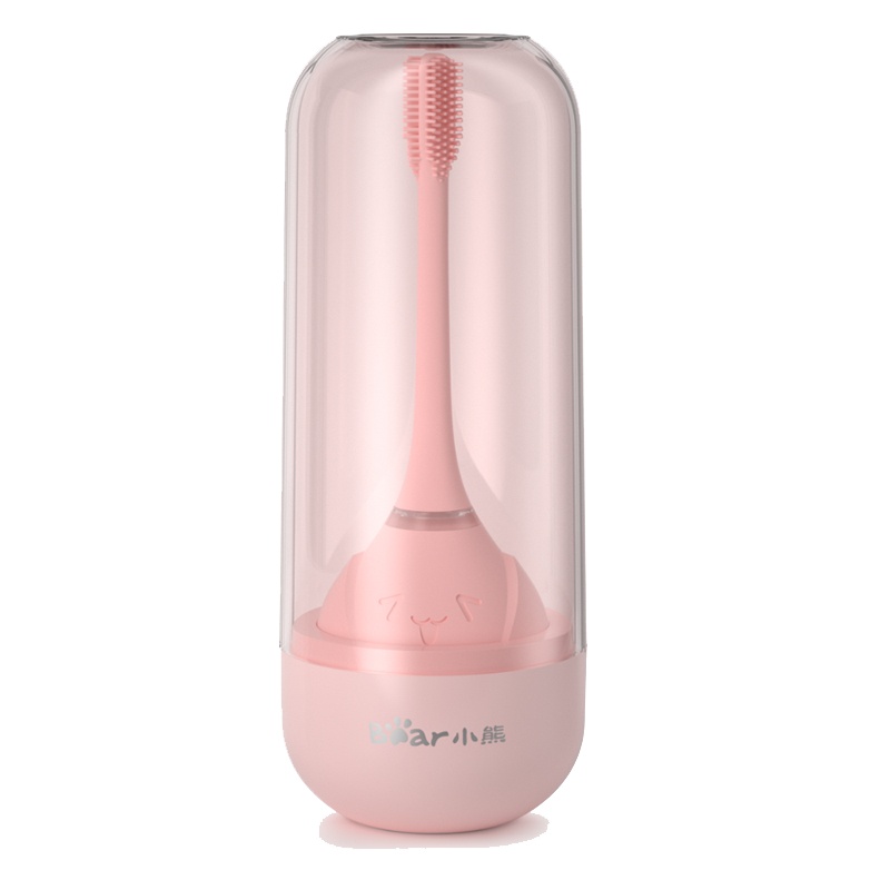 小熊(Bear)儿童电动牙刷 声波振动 护齿 底座式设计电动牙刷 DYS-A01S1 芋糖粉