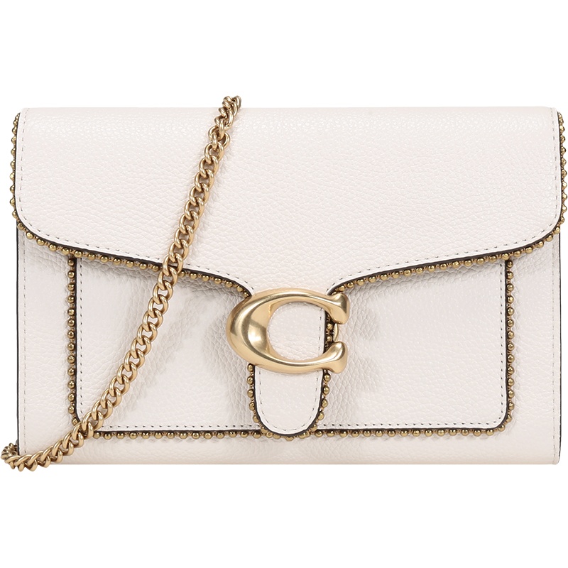 COACH 蔻驰 女士 专柜款TABBY抛光鹅卵石纹皮革单肩斜挎包手拿包链条包 7110