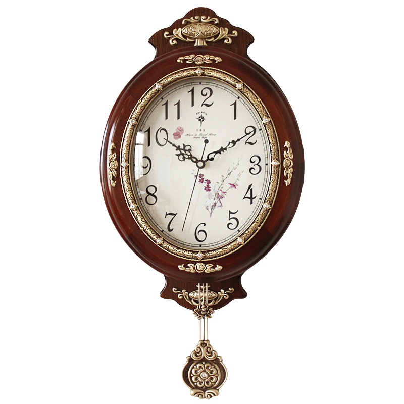 北极星(POLARIS) 客厅黄铜挂钟欧式壁摆钟时尚仿古艺术石英钟表复古创意大气家用石英挂表