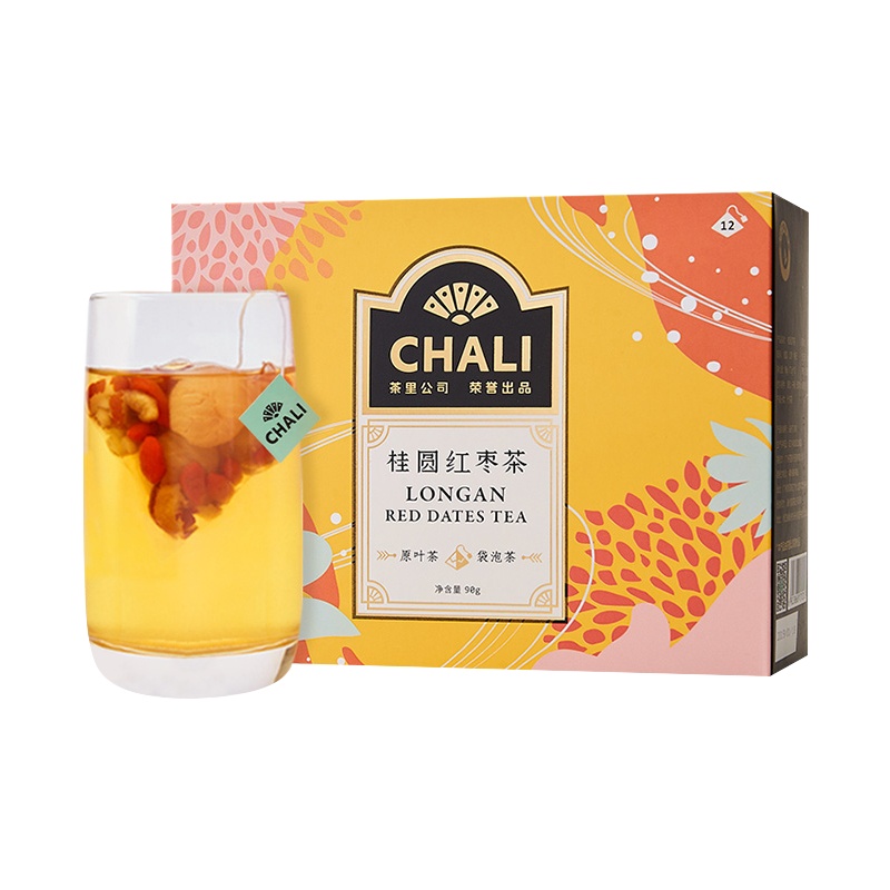 茶里(ChaLi) 桂圆红枣枸杞茶花茶组合花颜红润茶包袋泡茶7.5g*12包 (盒)