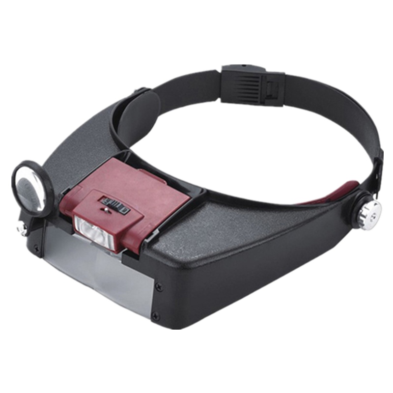 OUJIN 自动升压装置头盔式放大镜 头戴式带2个LED灯照明放大镜老人阅读看报放大镜多种倍数镜片可以选择