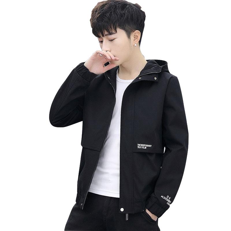 夹克外套男中青年男士时尚休闲立领夹克宽松男装外套春秋款威珺